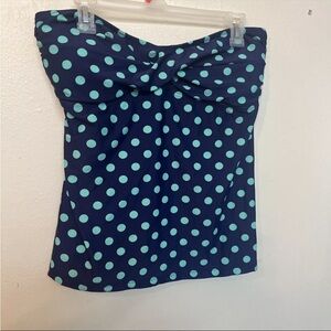 strapless polka dot Sz XL MOSSIMO top TANKINI swim bathing suit Bandeau Navy Boy